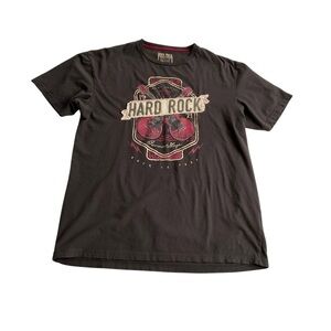 Hard Rock Cafe T Shirt Sz L Brown Rivera Maya Guitars Cotton Distressed Frays
